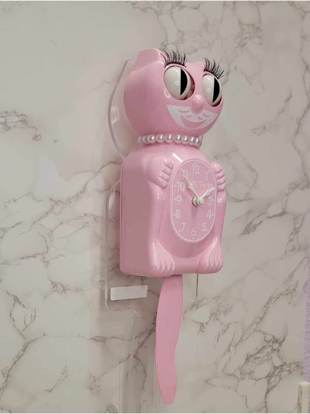 Bubblegum Pink Miss Kitty Cat klock clock - Picture 4 of 8